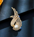 Pearl Rhinestone Flower  Brooch for Women Baroque Trendy Elegant Crystal Brooches Zircon Luxury Pearl Brooch Pins for Women