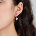 Factory Dropshipping S925 Sterling Silver Flower Pattern CZ Diamond Dangling Earrings Hoop Earrings Women