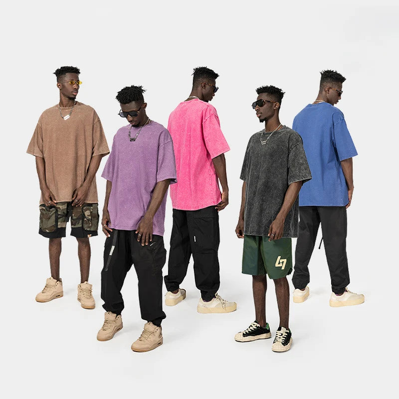 Heavyweight 100% Cotton 240gsm Loose  Drop Shoulder Men's Oversized T Shirts Breathable Custom Logo Mens Blank T-shirts