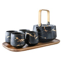 Japanese Creative Porcelain Ceramic Drinkware Set 1 Teapot & 4 Cups for Afternoon Tea & Coffee