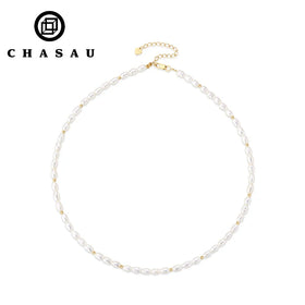Tarnish Free Small Tiny 925 Sterling Silver Freshwater Natural Baroque Bead Pearl Necklace for Women