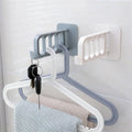 HelloWorld Wall-mounted Non-trace Hanger Four-hole Hanger for Arranging Hooks and Hooks for Finishing Racks