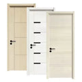 Solid Wooden PVC WPC Bathroom Door with Soundproof Waterproof Features Manual Opening for Bedroom and Bathroom