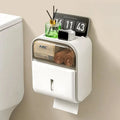 High-Appearance Horizontal Wall Hanging Toilet Tissue Box Perforation-Free Roll Paper Storage for Household Bathroom