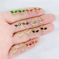 CZ8543 Dainty 18K Gold Mini Jewelry Supplies CZ CharmSmall Cute Diamond Cubic Zirconia Dragonfly Insect Charms Pendants