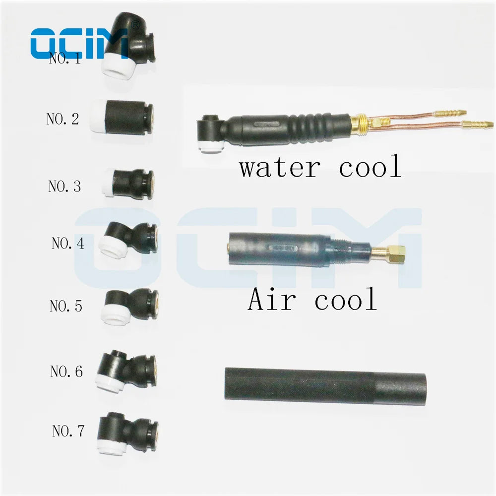 OCIM Modular Air/Water Cooled 150A SF225 Tig Welding Torch Body with 7 Heads Black