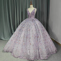 Jancember 6667 Princess Purple V-neck Birthday Party Ball Gown Women's Dresses