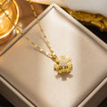 Wholesale Luxury Titanium Steel 18k Gold and Silver Fadeless Fashion Pendant Necklace for Women