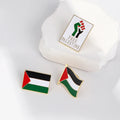 Low MOQ Free Mold Fee Wholesale  Palestine Flag Map Watermelon Ribbon Butterfly Badge Pin 3M Sticker Magnet
