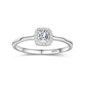 Fashion Jewelry 925 Sterling Silver Micro Inlay CZ Diamond Women Square Shape Diamond Wedding Rings