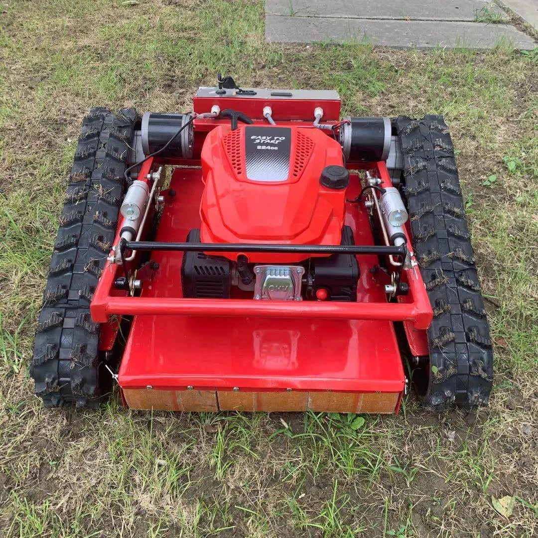 Euro 5 Engine Industrial Grade 4-Stroke Petrol 196cc 6000W Crawler Remote Control Lawn Mower Grass Cutting Machine