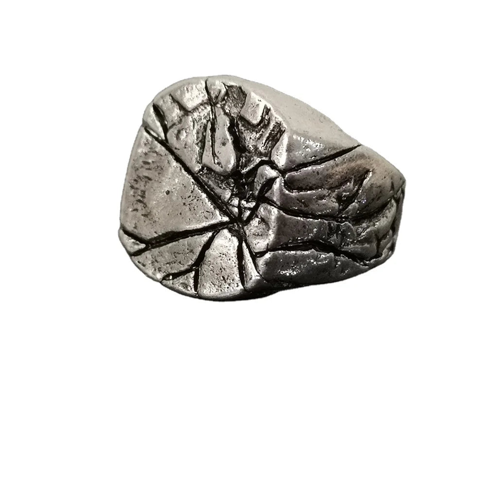 Vintage Jewelry Ring Alloy Crack Vintage Hand Jewelry Men's Personality Square Index Finger Ring Index Finger