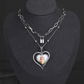 2023 Mothers Day Gifts Jewelry Dainty Layered Simple Chain Custom Picture Heart Pendant Choker Necklace for Women Girls Mom