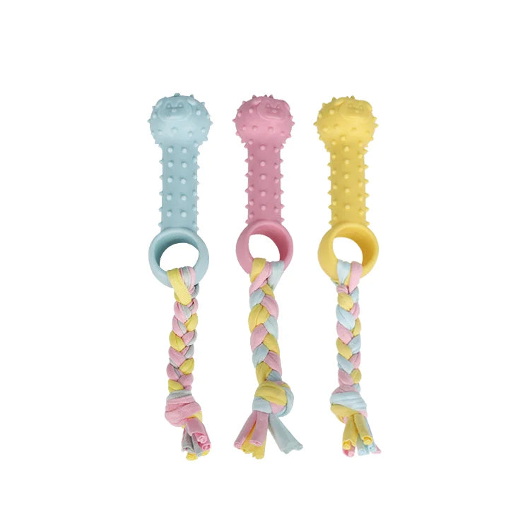 Interactive Bone Shape Pet Cotton Rope Knot Toy Durable Dog Chew Toy Eco-Friendly Pet Tpr Toy for Pet Funny