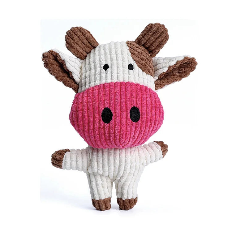 Wholesale Nontoxic Plush Cow Pet Dog Toys for Dogs and Cats