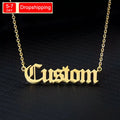 New North Custom Names PVD 18K Gold Plated Stainless Steel Necklace Personalized Letter Necklace for Women Custom Names Necklace