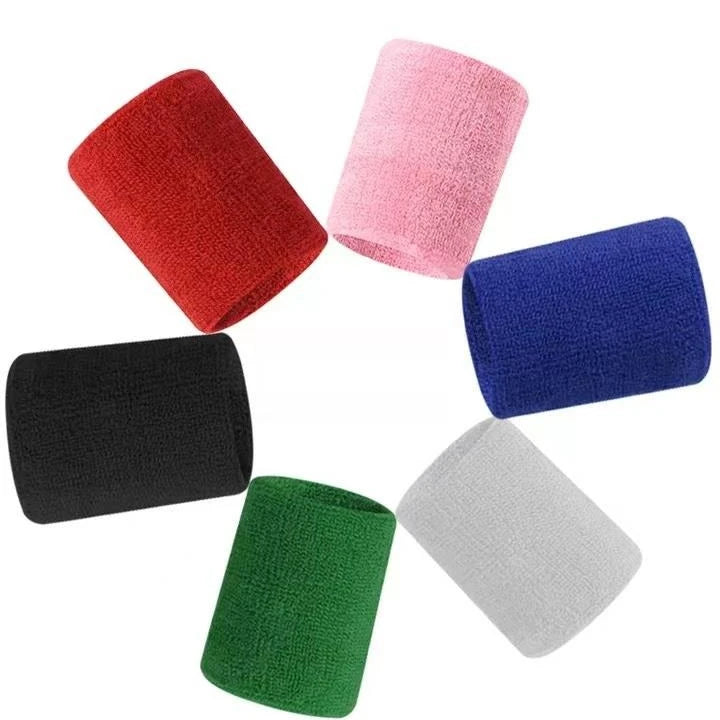 Colorful Cotton Wristband Sweat-absorbent Sweatband Wrist Sweat Band for Various Sports