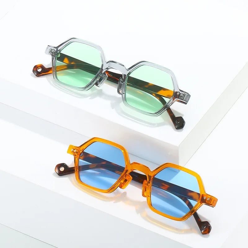 LMA 2095 Fashion Small Frame square Polygonal Shades Multicolored Octagonal Full Eyewear Unisex Personality Sunglasses 2024