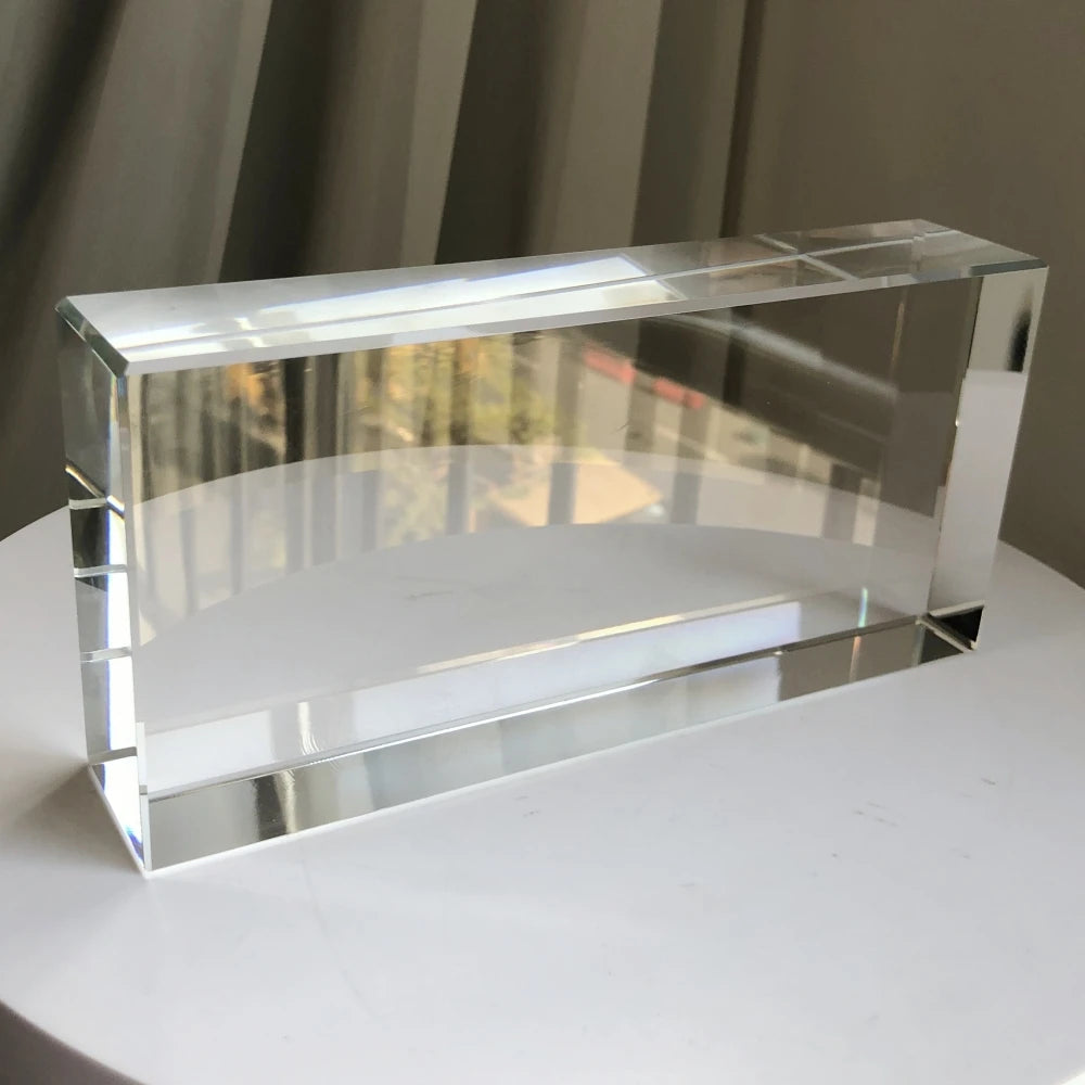 ADL 238*114*48mm Hot-Melt Fine Ground Six Sides Clear Solid Crystal Glass Brick Block Building Wall Glass Block House Decoration
