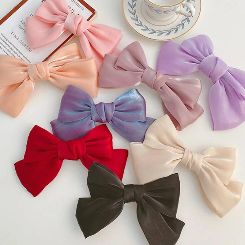B.PHNE French Style Handmade Mermaid Bows Hair Clips Fabric Bow Hairpin for Women Girls Hair Accessories