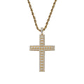 CN227 Brass Setting CZ Cross Pendant Iced Out Cubic Zircon Necklace Hip Hop Jewelry