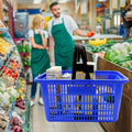 28L Blue Easy Grip Handles Stackable Plastic Shopping Baskets for Grocery Retail Liquor Stores Home