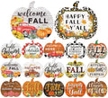 Putuo Decor Pumpkin Shape Fall Wooden Wall Sign Autumn Wood Plaque Sign Farmhouse Fall Decor