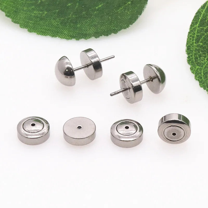 Round Flat Solid Stainless Steel Round Butterfly Ear Backs Stopper Earring Back for Women DIY Earring Jewelry Accessories