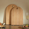 Kitchen Creative Bamboo Cutting Board Set Round Stripe Pattern Decor Serving Tray Chopping Block with Metal Hanging Hole