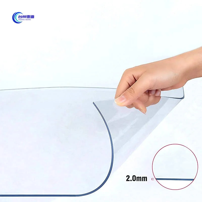 Clear Plastic Transparent Tablecloth Protector Waterproof Office Desk Pad