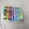 Holographic Neon Transparent PVC Business Cards CMYK Print Flash Offset Printing Hot Stamping Surface Finish 88.5x50mm 0.38mm