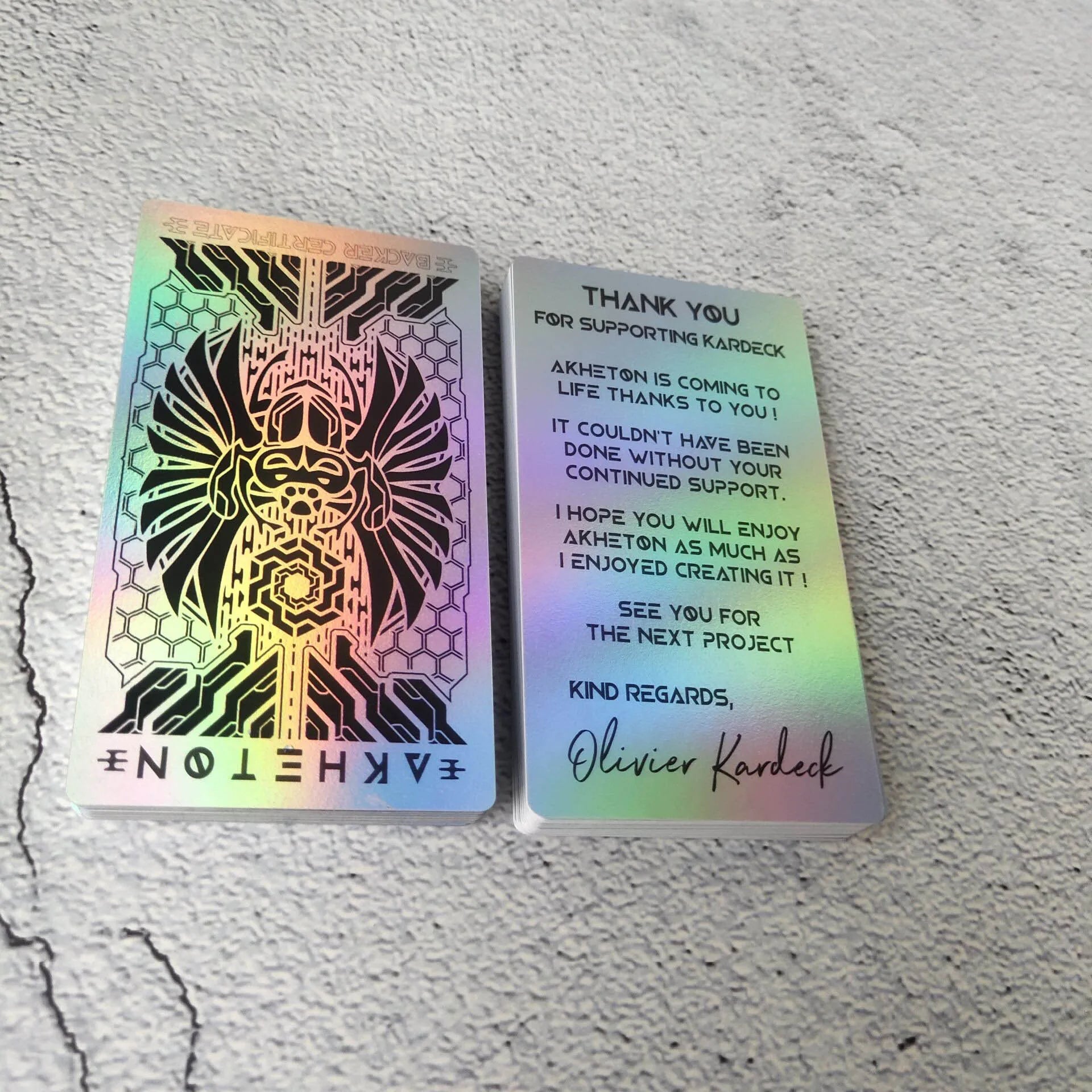 Holographic Neon Transparent PVC Business Cards CMYK Print Flash Offset Printing Hot Stamping Surface Finish 88.5x50mm 0.38mm