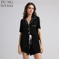 FUNG 6058 Modal Pajamas Set Short Sleeve Top Nightwear LoungeWear Pyjamas Pyjama Plus Size Home Clothes Homewear Pyjama Set