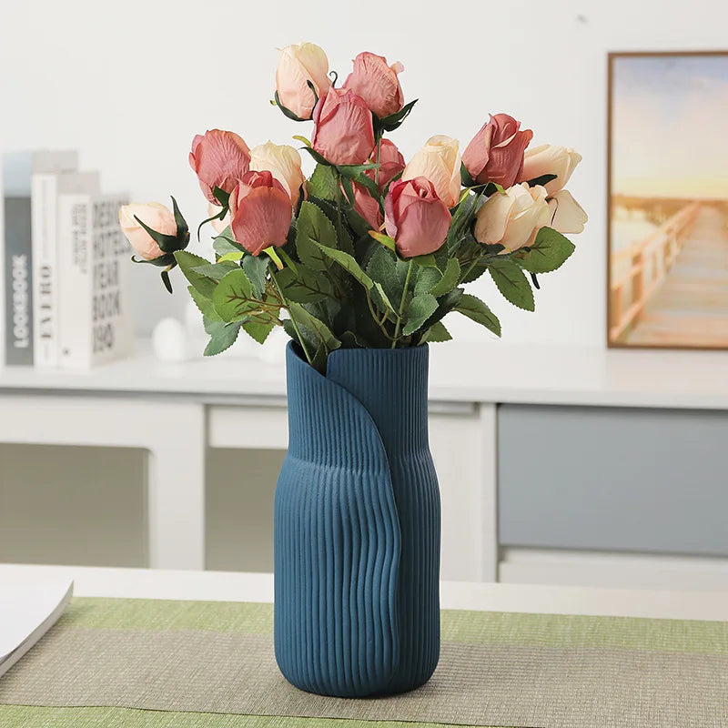 Customize Large Modern Flower Vases Geometric Ceramic Flower Arrangemet Office Desktop Ornament Modern Vase Home Decor