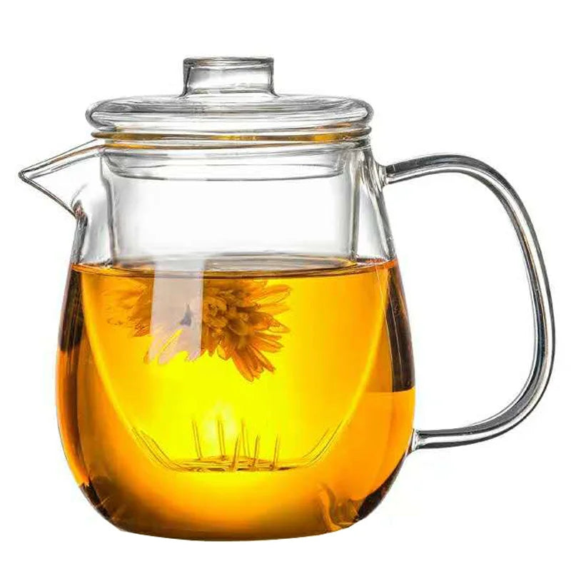 Wholesale Chinese Heat Resist Stovetop Safe Custom Transparent Borosilicate Glass Teapots With Tea Warmer Sets