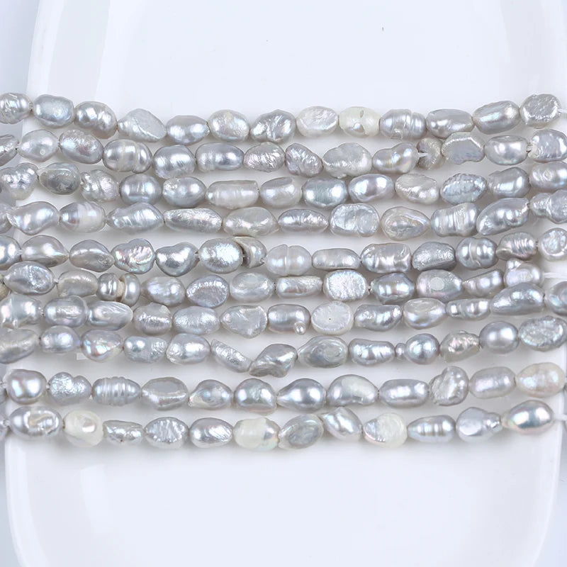 Zhuji Pearl 5-6mm Real Freshwater Pearls Natural Baroque Pearl Jewelry Bead Strand