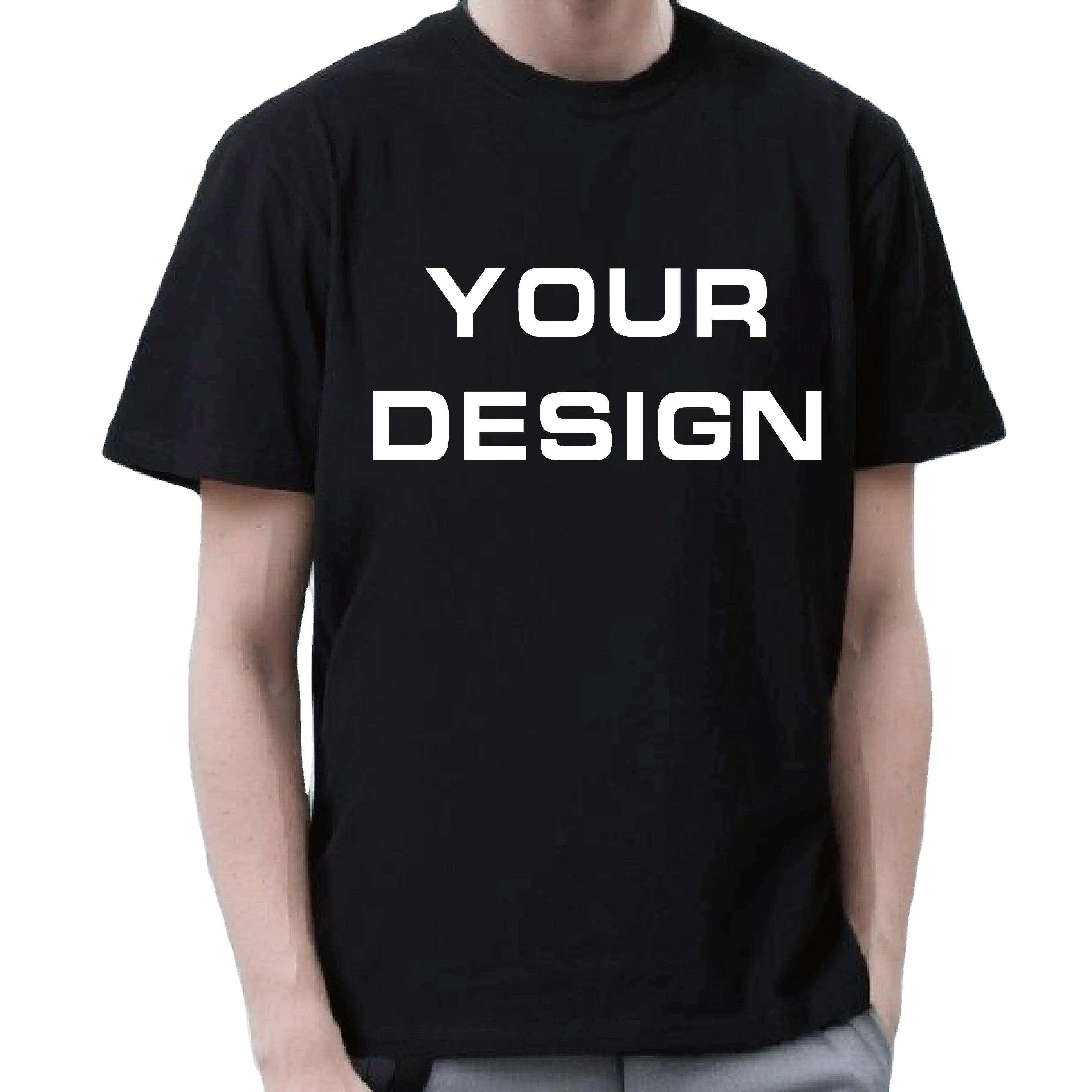 100% Cotton Men's T-Shirt Custom Logo Printed 180gsm Knitted Blank Design for Men