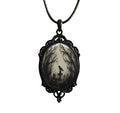 Fashion Gothic Crow Cross Glass Pendant Necklace for Men and Women Talisman Jewelry