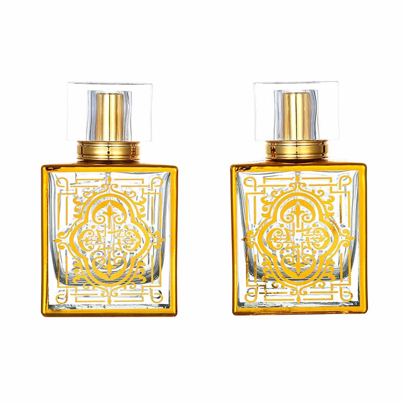 50ml Screw Top Flat Square Glass Bottle Rectangle Perfume Bottle  Cosmetic Sub-Bottling Spray Pump Empty UV Bottle