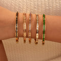 Fashion Colorful Cubic Zircon Stainless Steel Bangle Non Fade Gold Plated Unisex Bangles Fashion Jewelry