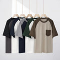 FLN Hot Sale Pour Raglan Sleeve Jersey T-Shirts Contrasting Green White Two Tone Colors Cooling Feeling Pocket Blank T Shirt
