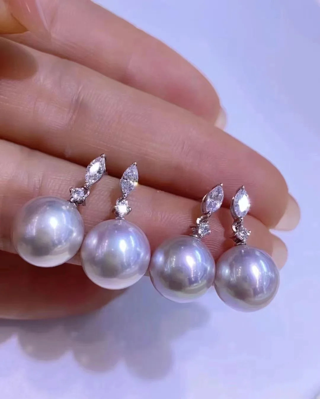 JW100 10-11mm  DIY Natural Real Freshwater Pearl Set Charm  Accessories 925 Sterling Silver  Gold Plated Jewelry Set for Women