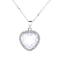 925 Silver Fashion French Jewelry Pendant Love Love White Gem Necklace Female