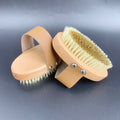 High Quality Custom Ionic Hair Brush Oval Shape Copper Mix Sisal Bristle Dry Body Scrub Cellulite Exfoliating Skin Brush