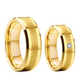 Custom Gold Plated Tungsten Carbide Wedding Band Classic Men's Women's Couple Ring Guldring Zlaty Prsten Gouden Wolframringe
