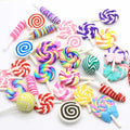 Lovely Assorted 3D Miniature Polymer Clay Lollipop Candy Figurins for DIY Craft Decoration Hair Bow Center