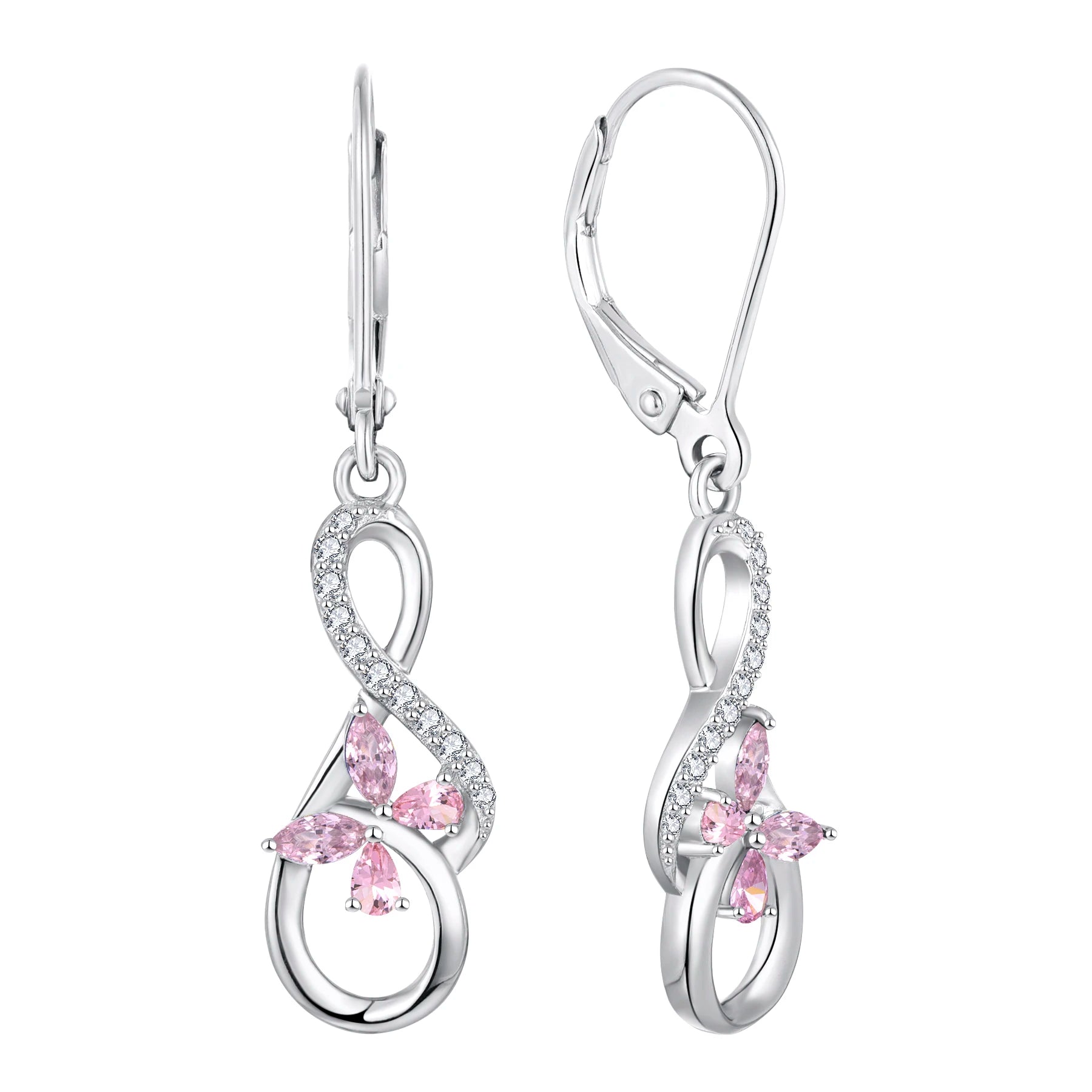 QX Custom OEM S925 Silver Fine Fashion Jewelry Girls Luxury Colorful Zircon Butterfly Women Drop Hook Earrings
