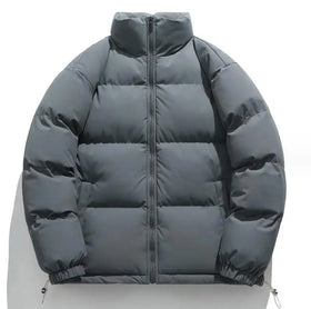 Wholesale Warm Cotton Puffer Jacket Coat Men Stand Collar Winter Solid Color Down Jacket Bubble Jacket for Couples