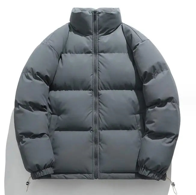 Wholesale Warm Cotton Puffer Jacket Coat Men Stand Collar Winter Solid Color Down Jacket Bubble Jacket for Couples