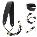 Widened Design Black Saxophone Shoulder Strap PU Leather Saxophone Neck Strap Saxophone Accessories